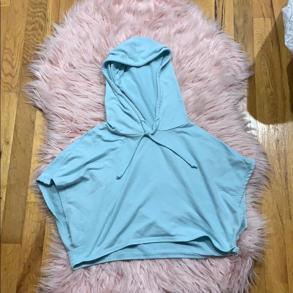 Teal crop hoodie